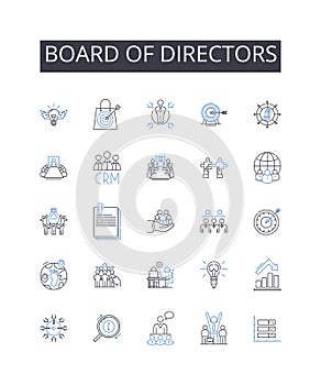 Board of Directors line icons collection. Creativity, Collaboration, Structure, Inspiration, Expressiveness, Emotion photo