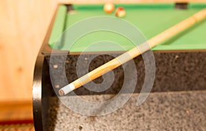 Board game with balls and cue billiards