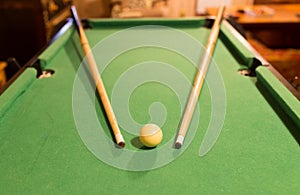 Board game with balls and cue billiards