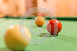 Board game with balls and cue billiards