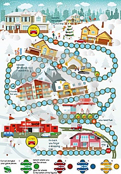 Board game (Cartoon city) - Winter