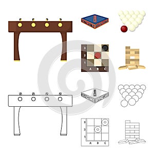 Board game cartoon,outline icons in set collection for design. Game and entertainment vector symbol stock web