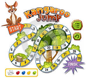 Board game design with kangaroo theme