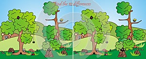 Board game, find ten differences, wildlife animals, eps.