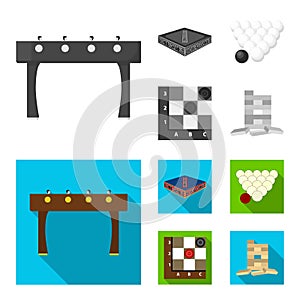 Board game monochrome,flat icons in set collection for design. Game and entertainment vector symbol stock web