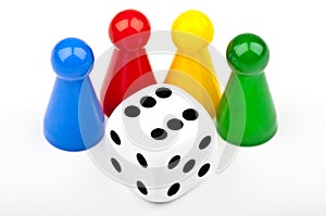 Board Game Pieces and Dice