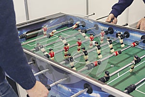 Board game soccer close up