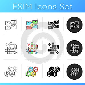 Board games icons set