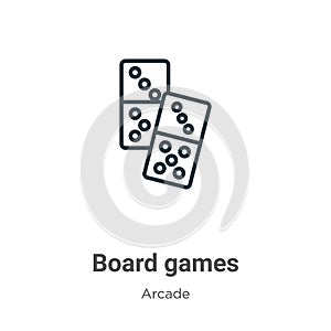 Board games outline vector icon. Thin line black board games icon, flat vector simple element illustration from editable