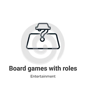 Board games with roles outline vector icon. Thin line black board games with roles icon, flat vector simple element illustration