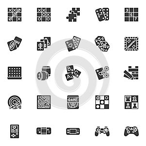 Board games vector icons set