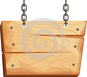 A board for information on chains. Wooden direction indicator.