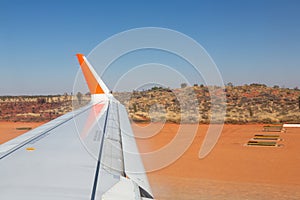 On board of the Jet Star leaving the Ayers Rock Airport, Australia