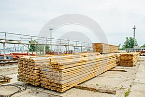 Board pine stack building materials high parallel folded dry building design pattern
