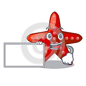 With board red starfish isolated with the character