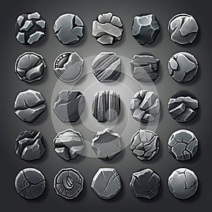 board rock stone button ai generated