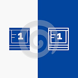 Board, Study, Education, School Line and Glyph Solid icon Blue banner Line and Glyph Solid icon Blue banner