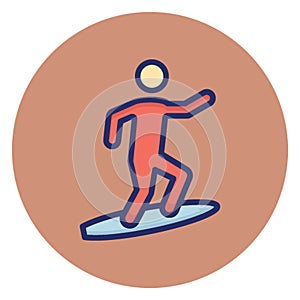 Board surfing, surfing Vector Icon which can easily edit