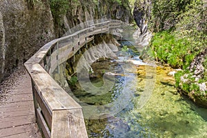 Board walk through Cerrada de Elias gorge photo