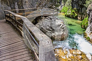 Board walk through Cerrada de Elias gorge photo