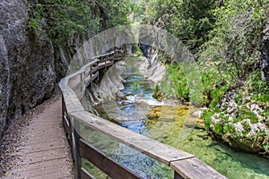 Board walk through Cerrada de Elias gorge photo