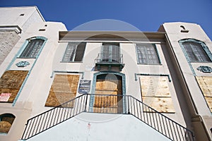 Boarded Up Apartment Building