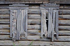 Boarded-up house