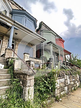 Boarded Up Overgrown Victorian Townhouses