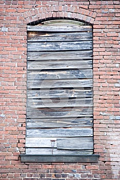 Boarded up window