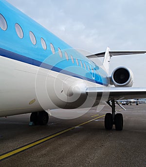 Boarding a blue jet plane