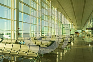 Boarding lounge in Barcelona International Airport El Prat inter
