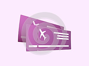 boarding pass 3d icon. airplane ticket 3d icon