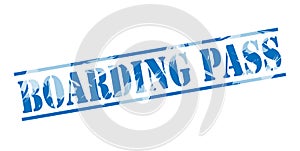 Boarding pass blue stamp