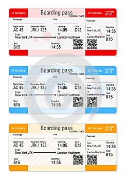Boarding pass set
