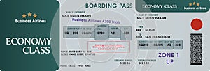 Boarding pass template photo