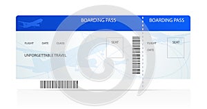 Boarding pass (ticket) with plane (airplane)