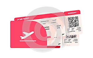 Boarding pass tickets. Airplane tickets. Fly and travel. Booking service.