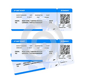 Boarding pass tickets. Airplane tickets. Fly and travel. Booking service.