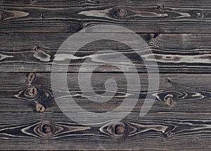 Boards are old oak with natural  pattern brown weathered dark rustic wood texture - tree background.