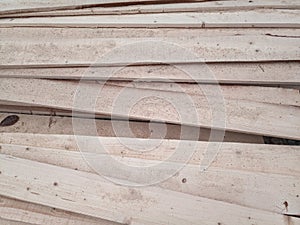 Boards with sawmill. Building material from wood, boards for construction