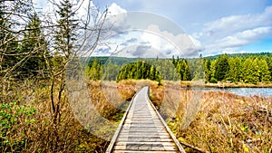 Boardwalk along Rolley Lake in Rolley Lake Provincial Park