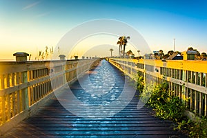 Boardwalk at the beach in Palm Coast, Florida.