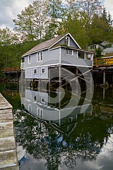 Boardwalk and Building on Pilings Historic Telegraph Cove