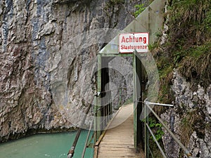 Boardwalk into gorge at national border