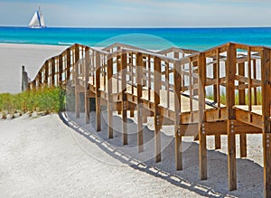 Boardwalk leading to beach