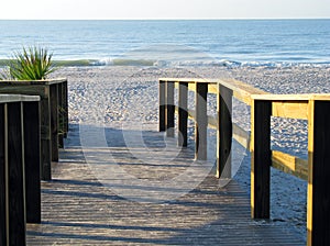 Boardwalk leading to beach