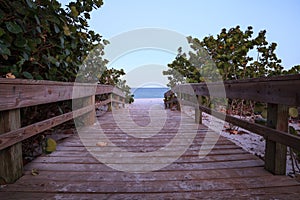 Boardwalk leading to beach in Port Royal of Naples