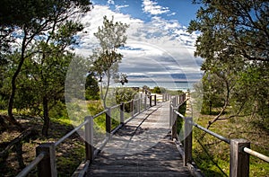 Boardwalk leading to beautiful Australian beach
