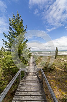 Boardwalk Leading to a Lake Huron Beach - Ontario, Canada