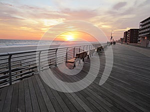 Boardwalk on Long Beach, Long Island, New York